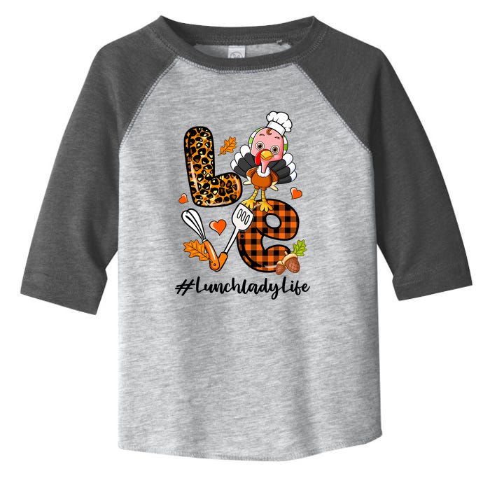 Thanksgiving Love Lunch Lady Turkey Fall Toddler Fine Jersey T-Shirt