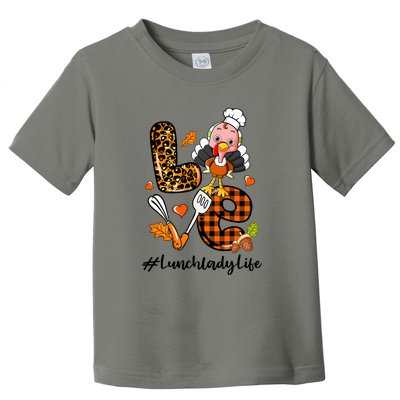 Thanksgiving Love Lunch Lady Turkey Fall Toddler T-Shirt