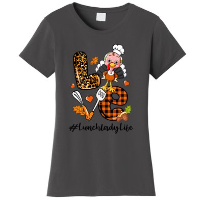 Thanksgiving Love Lunch Lady Turkey Fall Women's T-Shirt