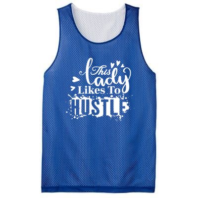 This Lady Likes To Hustle Gift Wife Mom Boss Gift Mesh Reversible Basketball Jersey Tank