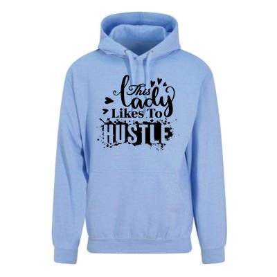 This Lady Likes To Hustle Gift Wife Mom Boss Gift Unisex Surf Hoodie