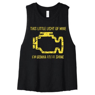 This Little Light Of Mine Check Engine Light Women's Racerback Cropped Tank