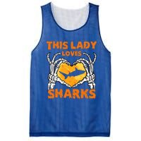 This Lady Loves Sharks Halloween Skeleton Hands Heart Great Gift Mesh Reversible Basketball Jersey Tank