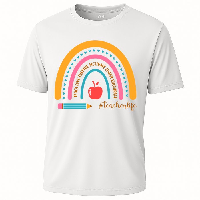 Teacher Life Love Inspire Motivate Rainbow Performance Shirt