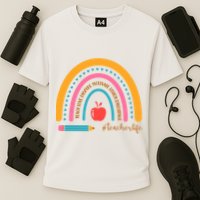 Teacher Life Love Inspire Motivate Rainbow Performance Shirt
