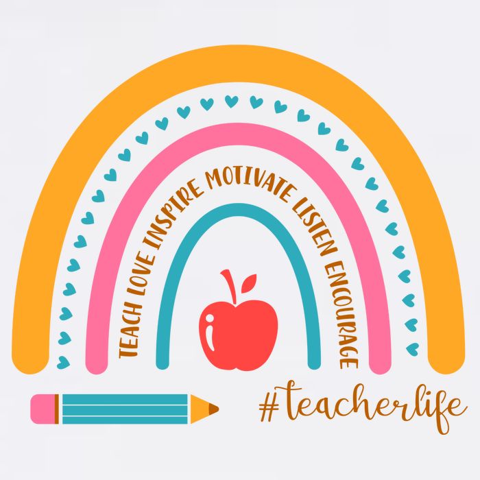 Teacher Life Love Inspire Motivate Rainbow Performance Shirt