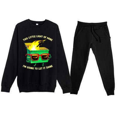 This Little Lightof Mine Lil Dumpster Fire Premium Crewneck Sweatsuit Set