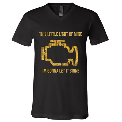 This Little Light Of Mine Check Engine Light V-Neck T-Shirt