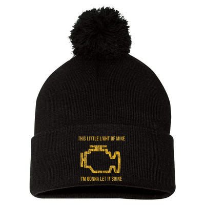 This Little Light Of Mine Check Engine Light Pom Pom 12in Knit Beanie