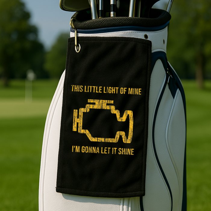 This Little Light Of Mine Check Engine Light Golf Towel