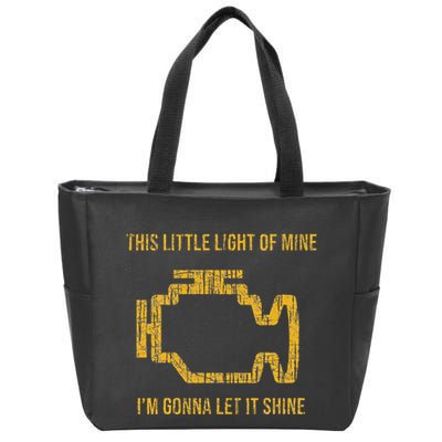 This Little Light Of Mine Check Engine Light Zip Tote Bag