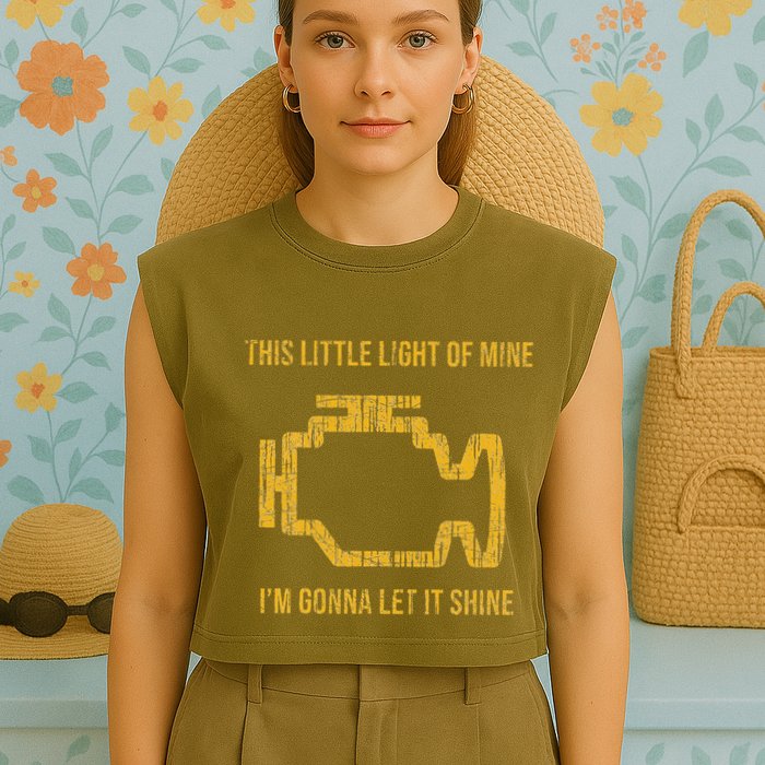 This Little Light Of Mine Check Engine Light Garment-Dyed Women's Muscle Tee