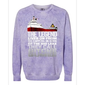 The Legend Lives On Edmund Fitzgerald Colorblast Crewneck Sweatshirt