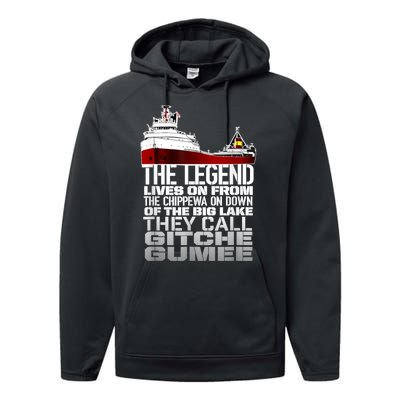 The Legend Lives On Edmund Fitzgerald Performance Fleece Hoodie