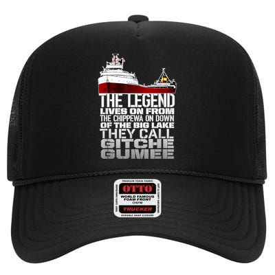 The Legend Lives On Edmund Fitzgerald High Crown Mesh Back Trucker Hat