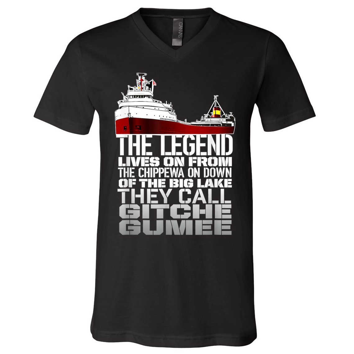 The Legend Lives On Edmund Fitzgerald V-Neck T-Shirt