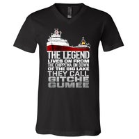 The Legend Lives On Edmund Fitzgerald V-Neck T-Shirt