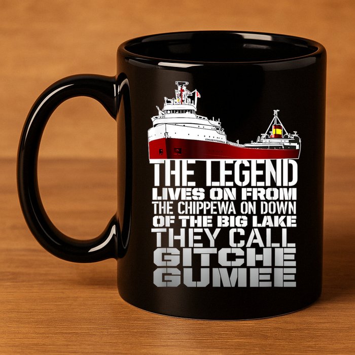 The Legend Lives On Edmund Fitzgerald 11oz C Handle Ceramic Mug