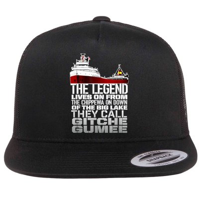 The Legend Lives On Edmund Fitzgerald Flat Bill Trucker Hat