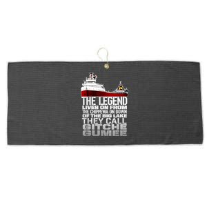 The Legend Lives On Edmund Fitzgerald Large Microfiber Waffle Golf Towel