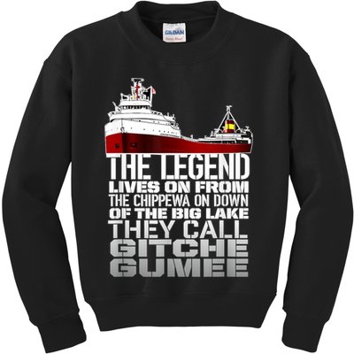 The Legend Lives On Edmund Fitzgerald Kids Sweatshirt