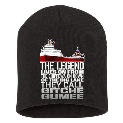 The Legend Lives On Edmund Fitzgerald Short Acrylic Beanie