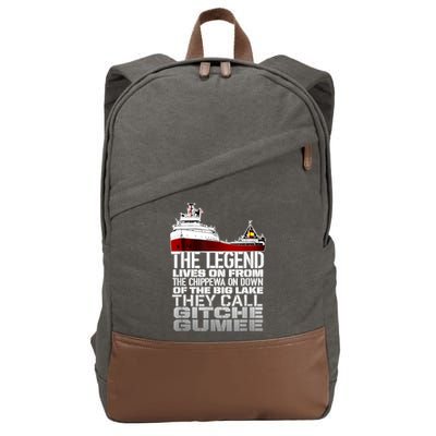 The Legend Lives On Edmund Fitzgerald Cotton Canvas Backpack