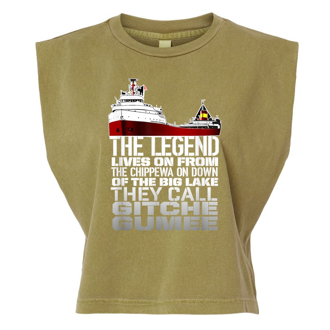 The Legend Lives On Edmund Fitzgerald Garment-Dyed Women's Muscle Tee