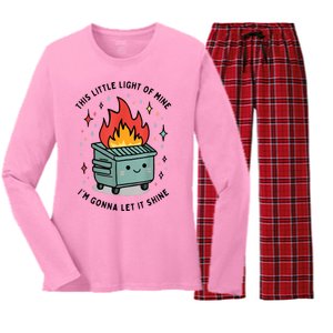 This Little Light Of Mine IM Gonna Let It Shine Women's Long Sleeve Flannel Pajama Set 