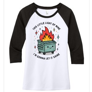 This Little Light Of Mine IM Gonna Let It Shine Women's Tri-Blend 3/4-Sleeve Raglan Shirt