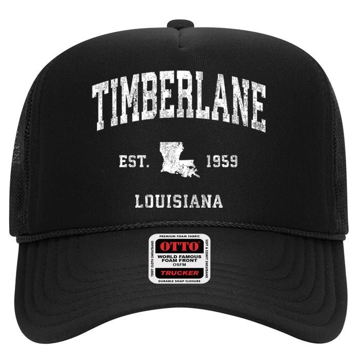 Timberlane Louisiana La Vintage Athletic Sports High Crown Mesh Back Trucker Hat