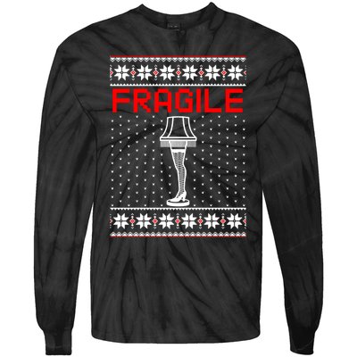 The Leg Lamp Fragile Christmas Tie-Dye Long Sleeve Shirt