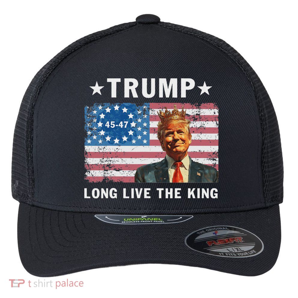 Trump Long Live The King Flexfit Unipanel Trucker Cap