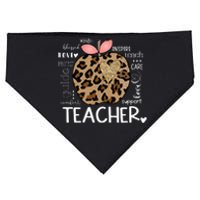 Teacher Life Leopard Apple Teachers Day USA-Made Doggie Bandana