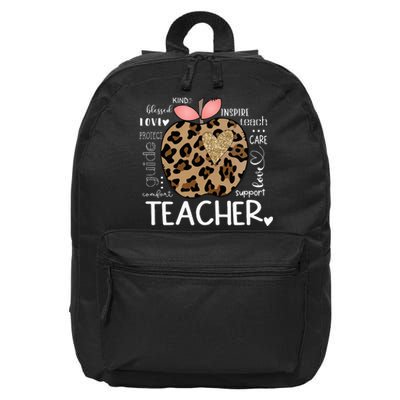 Teacher Life Leopard Apple Teachers Day 16 in Basic Backpack