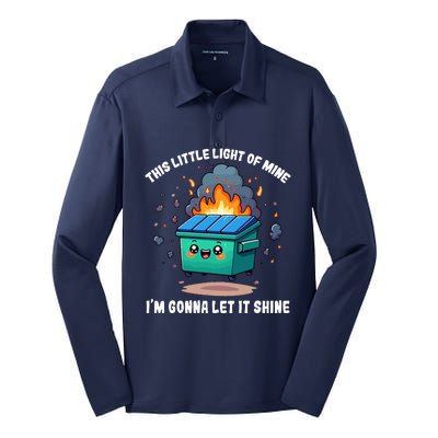 This Little Light Of Mine Lil Dumpster Fire Silk Touch Performance Long Sleeve Polo