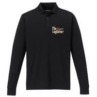 The Logfather Lumberjack Woodsman Wood Woodcutter Chainsaw Performance Long Sleeve Polo