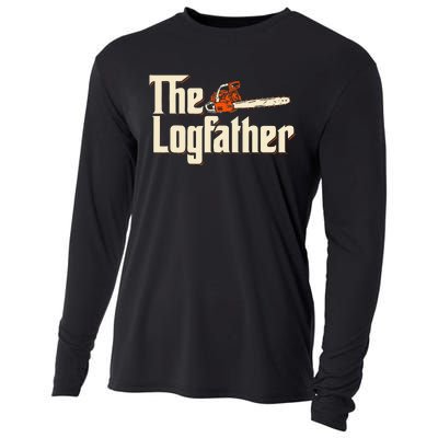 The Logfather Lumberjack Woodsman Wood Woodcutter Chainsaw Cooling Performance Long Sleeve Crew