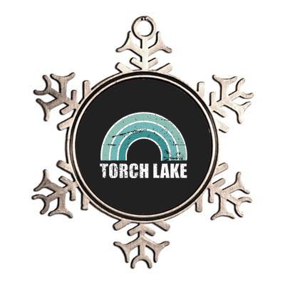 Torch Lake Michigan Family Vacation Metallic Star Ornament