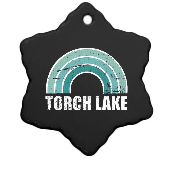 Torch Lake Michigan Family Vacation Ceramic Star Ornament