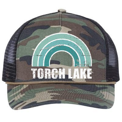 Torch Lake Michigan Family Vacation Retro Rope Trucker Hat Cap