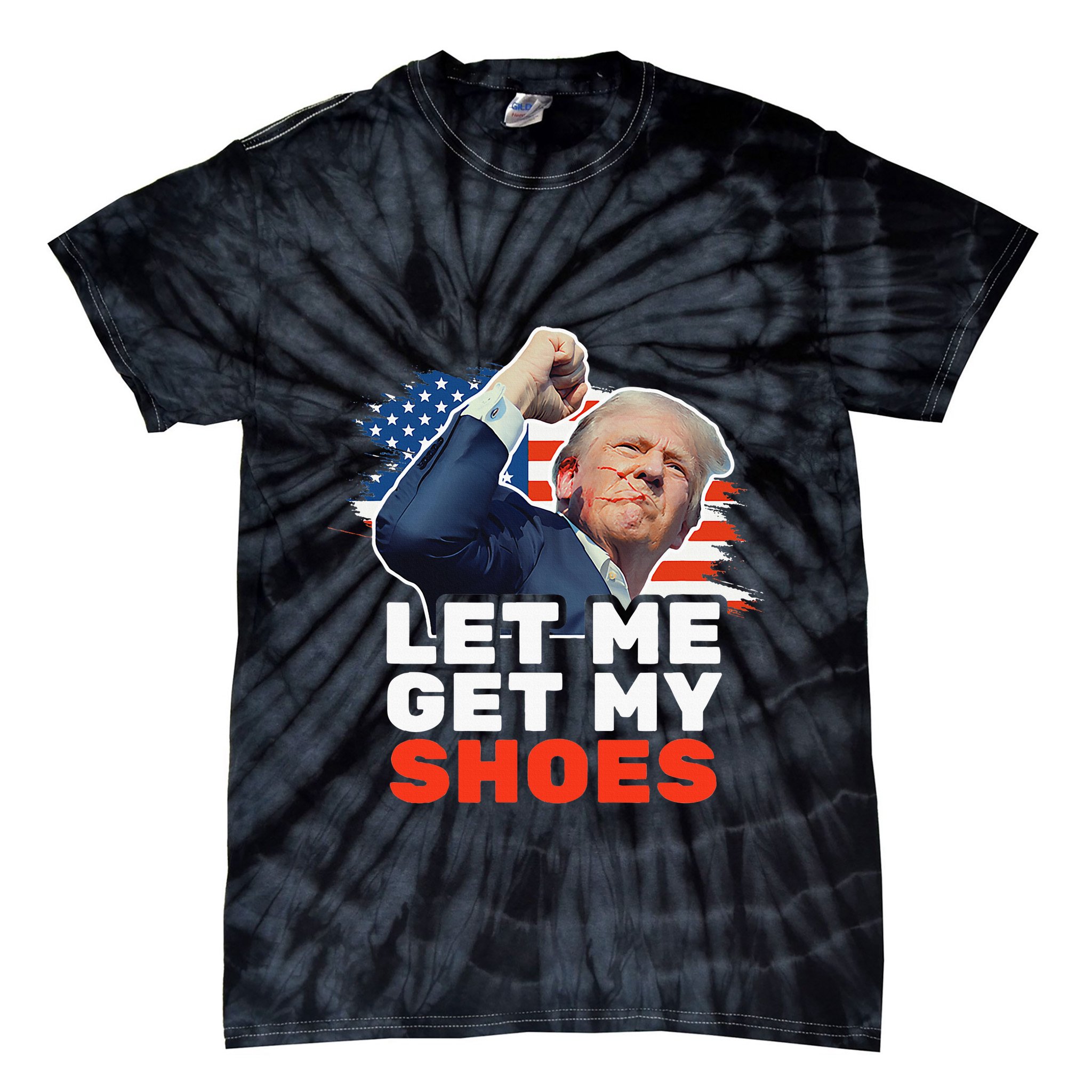 Trump Let Me Get My Shoes Fist Bump Tie-Dye T-Shirt