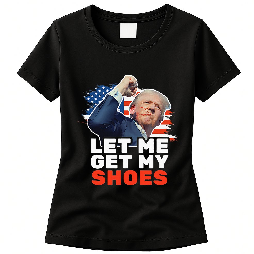 Trump Let Me Get My Shoes Fist Bump Womens T-Shirt