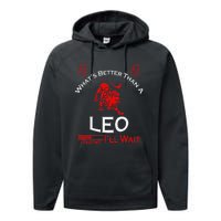 Team Leo Man or Leo Woman Retro Style Horoscope Birthday Performance Fleece Hoodie