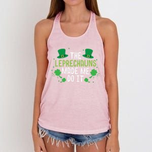 The Leprechauns Made Me Do It Gift Women's Knotted Racerback Tank