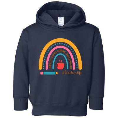 Teacher Life Motivate Rainbow Toddler Hoodie