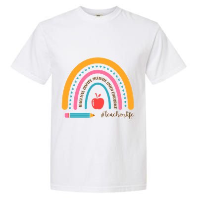Teacher Life Motivate Rainbow Garment-Dyed Heavyweight T-Shirt