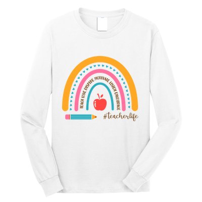 Teacher Life Motivate Rainbow Long Sleeve Shirt