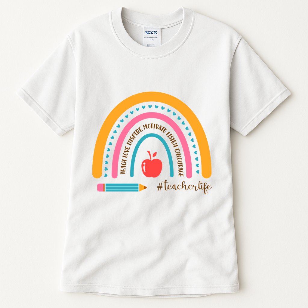 Teacher Life Motivate Rainbow Tall T-Shirt