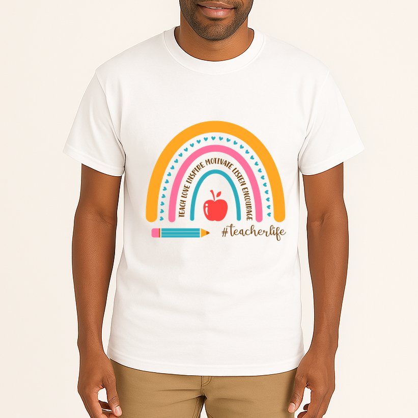 Teacher Life Motivate Rainbow Tall T-Shirt